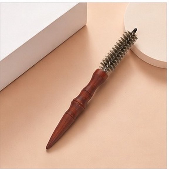 Amosfun Brown Curling Brush with Small Round Head, Heat Resistant Tool for Short Hair Styling