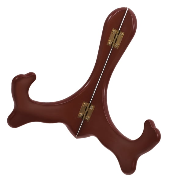 Amosfun Brown Plastic Plate Easel Stand for Display with Easy Setup and Adjustable Holder