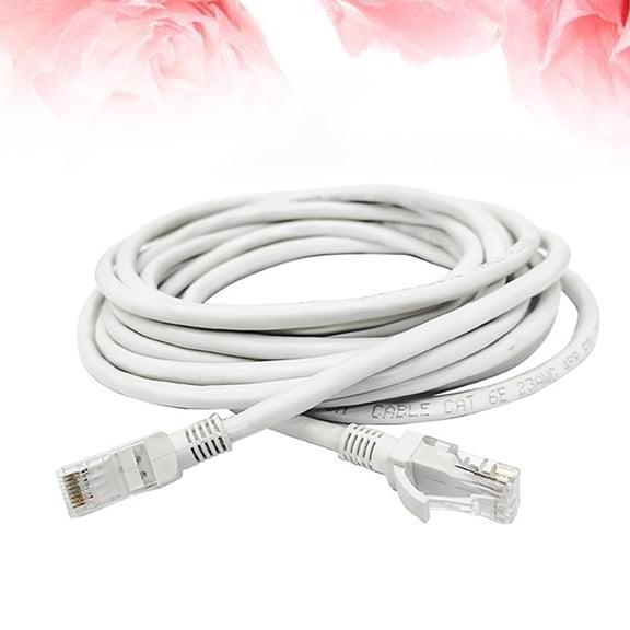 Amosfun Cat6 Network Cable White Ethernet Cord Rj45 Connector for Internet Connection