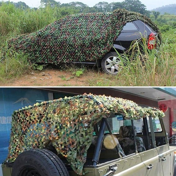 Amosfun 3D Leaf Camouflage Netting Multicolor Lightweight Outdoor Cover for Hunting, Camping, Garden, and