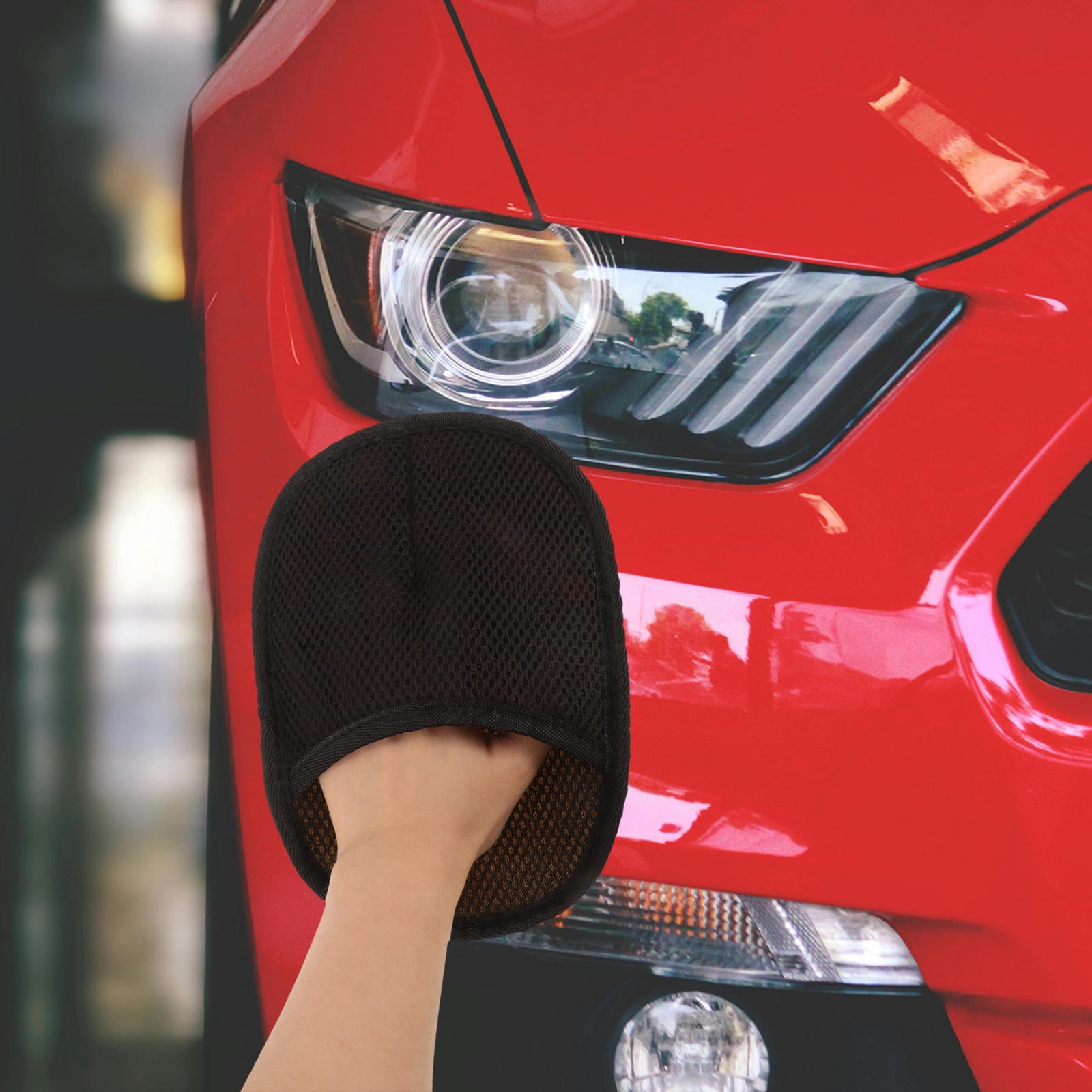 Amosfun Car Dust Cleaning Mitt Tool Soft Faux Lamb Wool Material for ...