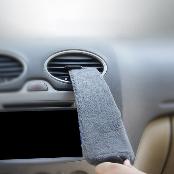 Amosfun Soft Car Interior Dust Brush Grey for Vent Cleaning, Detailed Air Conditioner Maintenance and Car Interior Care