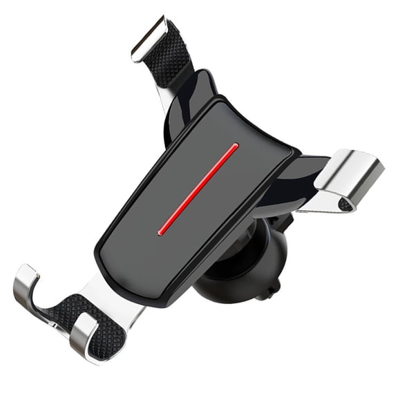 Amosfun Black Car Phone Holder for Air Vent with Anti-Bump Triangle Support Design