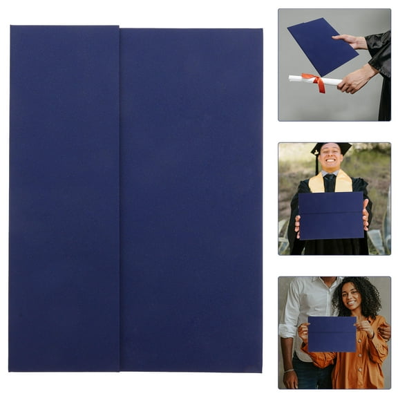 Amosfun Certificate Folders Tri-Fold Paper Blue Professional Presentation Folder 1Pcs