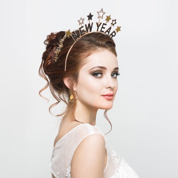 Amosfun Chinese New Year Headband Multi Color Festive Crystal Hair Accessory for Spring Festival