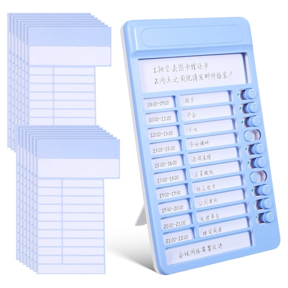 Amosfun Classroom Schedule Pocket Chart Planning Board Blue Plastic 1 Set