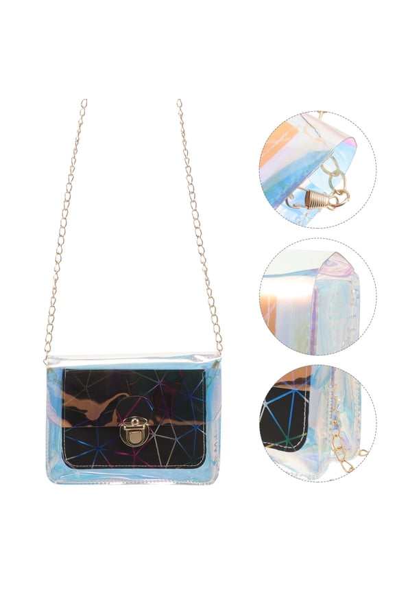 Clear Concert Bag Crossbody Black Adjustable Strap Stylish PVC Transparent Handbag