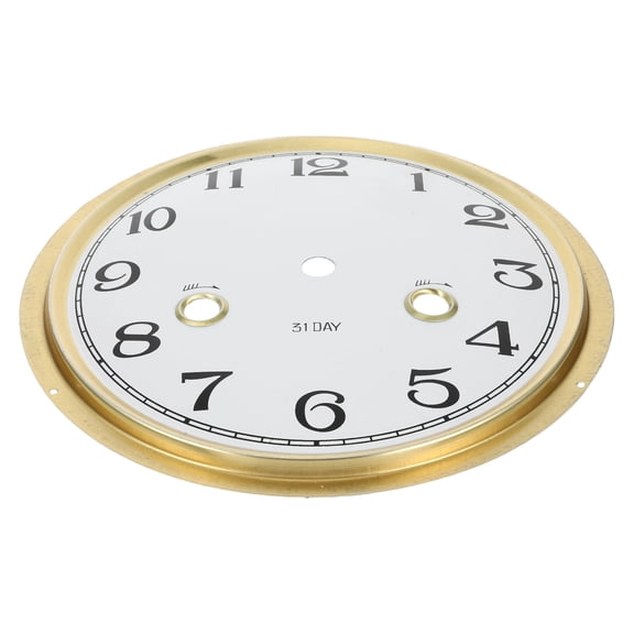 Amosfun Clock Kit Clock Face Golden Zinc Alloy Modern Design Wall Mounted Clock 1Pcs