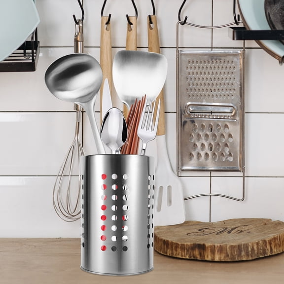 Amosfun Cutlery Drainer Simple and Fashionable Design Stainless Steel 1Set