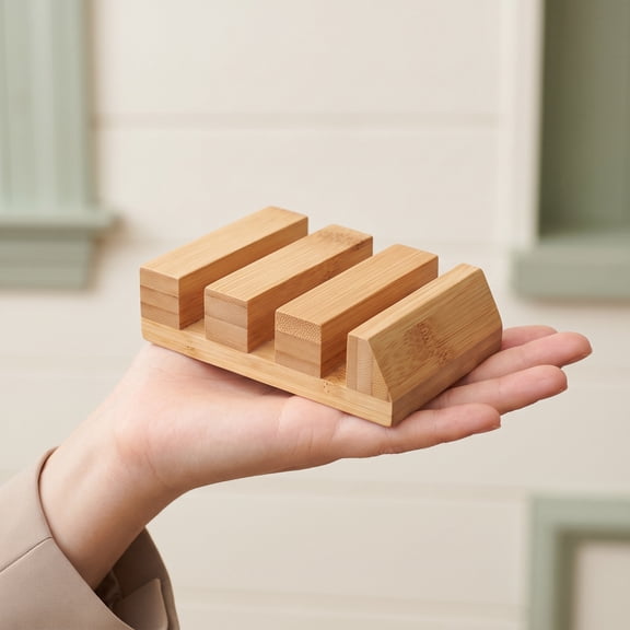 Amosfun Cutting Board Organizer - 3-Slot Wooden Cutting Board Rack Stand