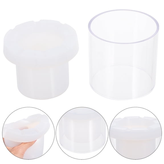 Amosfun Cylinder Casting Molds Hollow Candle Mold Plastic White 1Pack For Handicraft