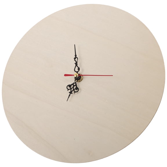 Amosfun DIY Craft Wooden Clock Base with Smooth Paintable Surface and Clock Movement