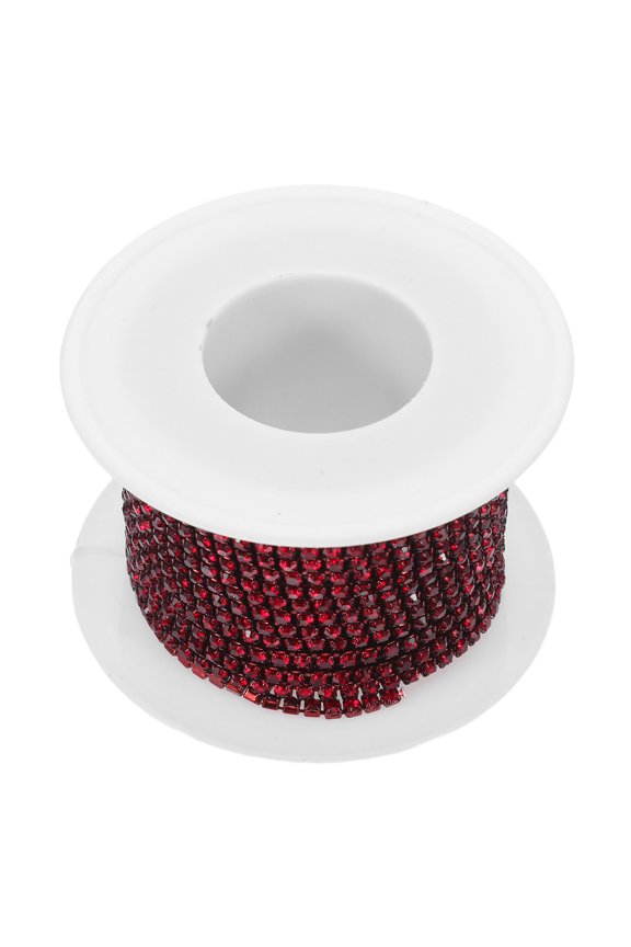 Dark Red Rhinestone Chain Roll for Jewelry Making Clothes and Shoe Decoration