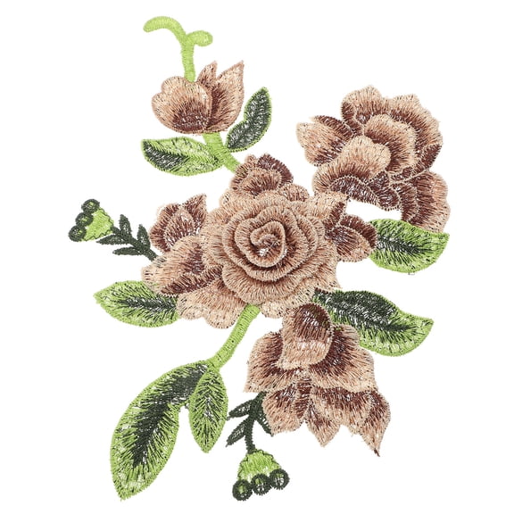 Amosfun Wear-Resistant Flower Patches Assorted Colors Polyester for DIY Projects