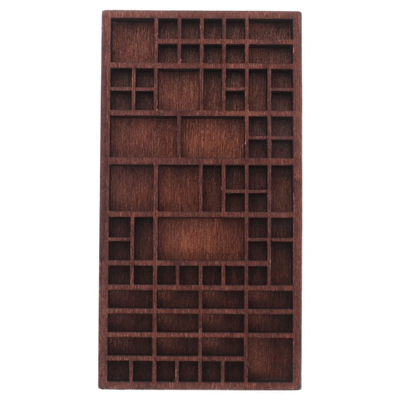 Amosfun Coffee Wooden Display Case, Multi-Compartment Organizer Box for Minerals, Rocks, Crystals and Specimen Collection