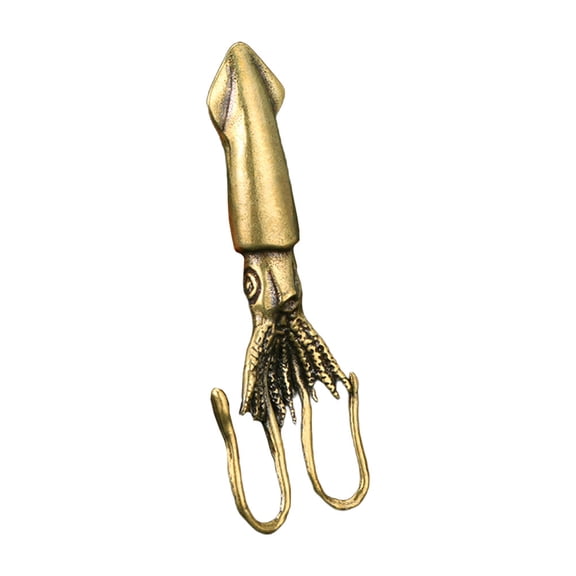 Amosfun Decorative Squid Ornament Art Craft Yellow Brass 1Set
