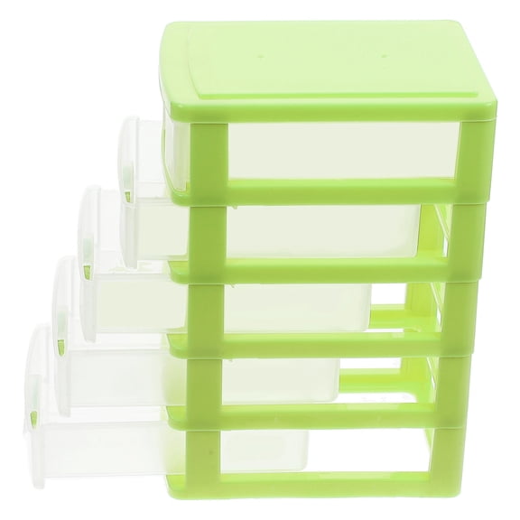 Amosfun Versatile Desktop Storage Organizer Green Plastic Drawer Box for Jewelry and Makeup