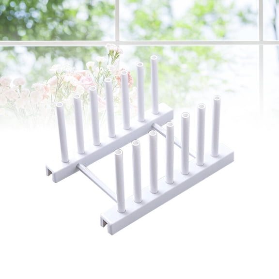 Amosfun Dipping Dish Rack Dishes Holder Plastic Draining Off For Kitchen 1Pack