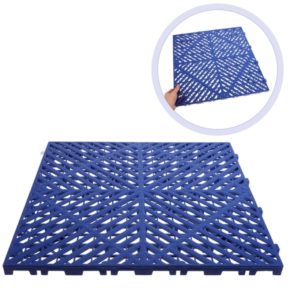 Amosfun Interlocking Plastic Garage Floor Tiles with Nonslip Surface and Drainage for Car Washing