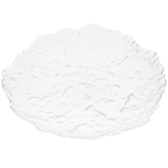 Amosfun Large Serving Plate Glass Dinnerware Transparent Glass 1Pack
