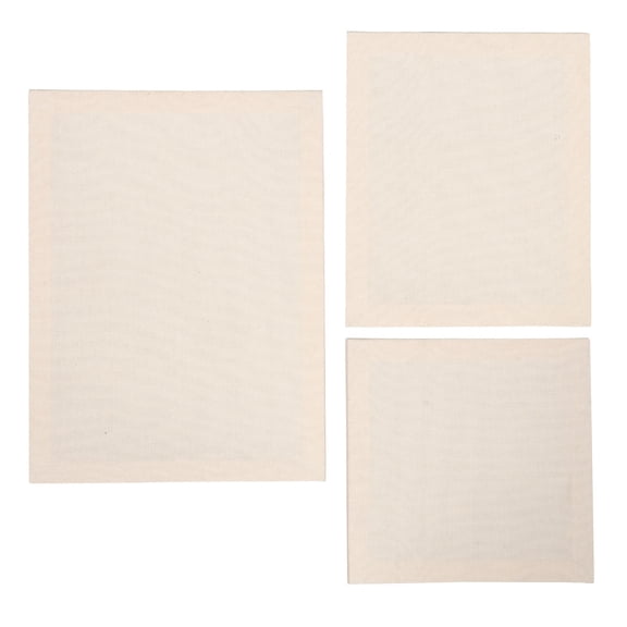 Amosfun Embroidery Frame 3Pcs White Wooden Prestretched Cloth Ideal for Beginners