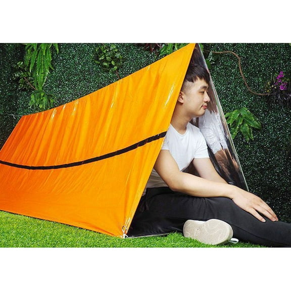 Amosfun Compact Emergency Tube Tent Shelter Orange for Outdoor Hiking Camping Survival