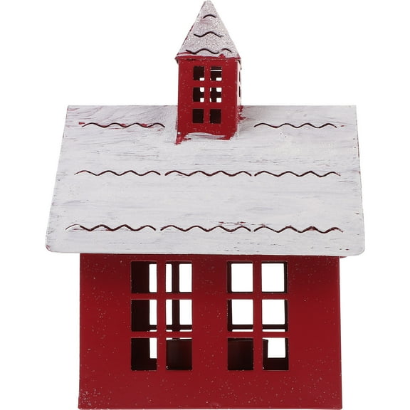 Amosfun Handmade Multicolor Iron Christmas Village House Candle Holder Desktop Decoration