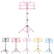 Amosfun Adjustable Pink Metal Folding Music Tripod Stand with Multi Angle Viewing for Music