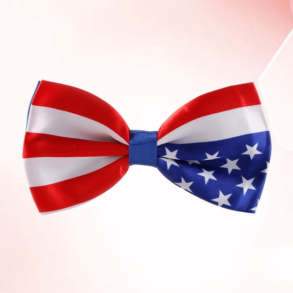 Amosfun Men’s USA Flag Bow Tie, Patriotic Neckwear for Weddings, Anniversaries, Engagements, and Special Celebrations