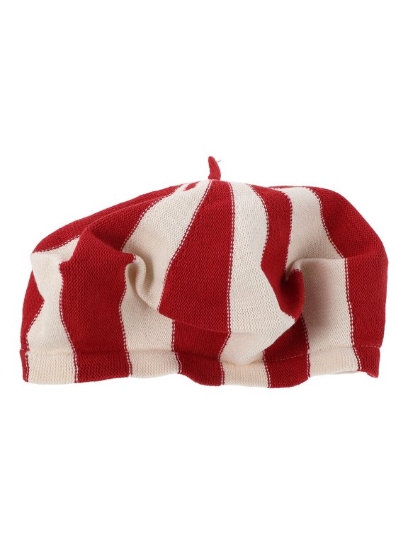 French Beret Hat in Breathable Cotton Knit Material with Foldable Feature for Museum Visit Outfit