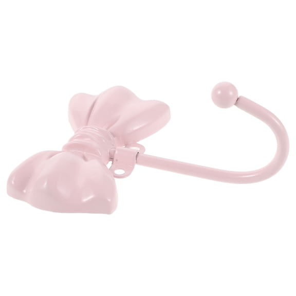 Amosfun French Design Pink Bow Wall Hook Metal Mounted Decorative Hanger for Coats and Accessories