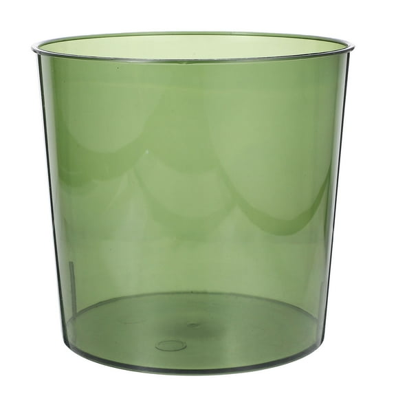 Amosfun Transparent Green Plastic Cylinder Vase for Flowers, Modern Round Decorative Flower Holder Container