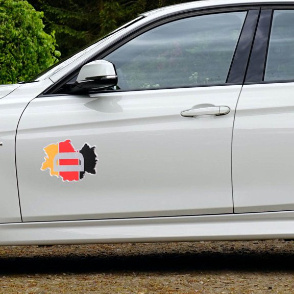 Amosfun Germany Car Decal Multi-Color Sticker Badge with Map Design, Easy to Apply Smooth Car