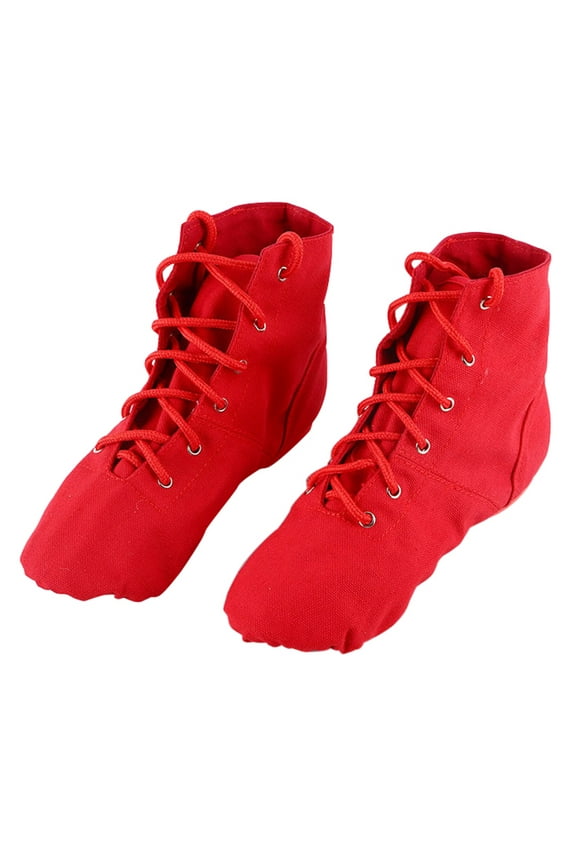 Girls Dancing Shoes Dance Boots Breathable High Tops Red 1 Pair