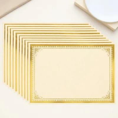 Amosfun Golden Certificate Paper for Academic and Awards with Compact Size and Elegant Finish