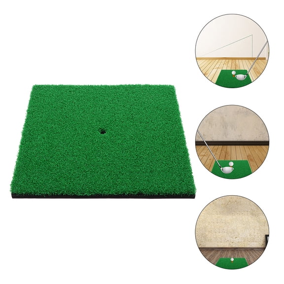 Amosfun Golfs Training Mat Dark Green Nylon Turf Practice Mat for Improving Short Range Shots
