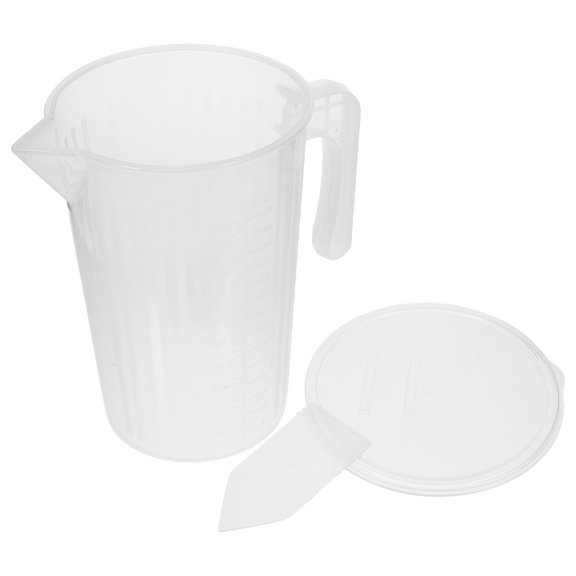 Amosfun Graduated Plastic Mixing Pitcher with Sliding Lid for Accurate Liquid Measurement