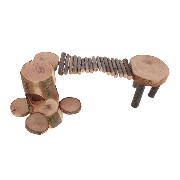 Amosfun Wooden Hamster Cage Climbing Ladder, Small Animal Hideout Platform and Exercise Toy for Gerbils, Mice, Dwarf Hamsters