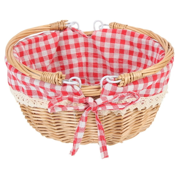 Amosfun Multipurpose Woven Basket Handheld for Picnic Camping and Home Decoration