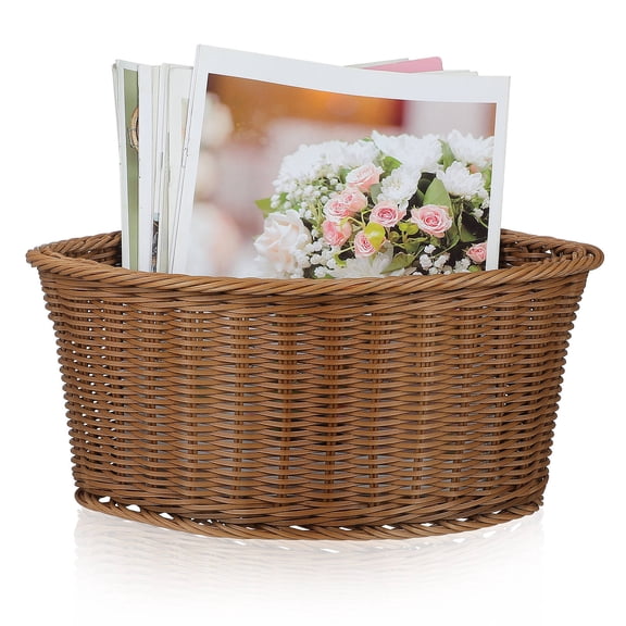 Amosfun Handwoven Triangular Corner Basket for Bathroom Storage and Wardrobe Organization