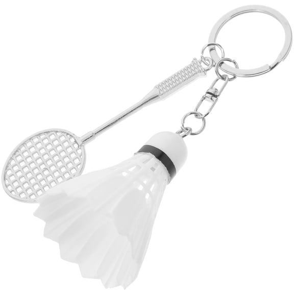 Amosfun Keychains Badminton Racket Key Chain Zinc Alloy Multi Sports Style Car Keys 1Pack