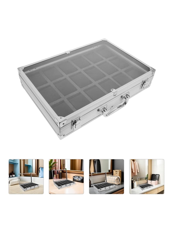 Elegant Aluminum Watch Organizer 18 Slots Secure Locking Mechanism