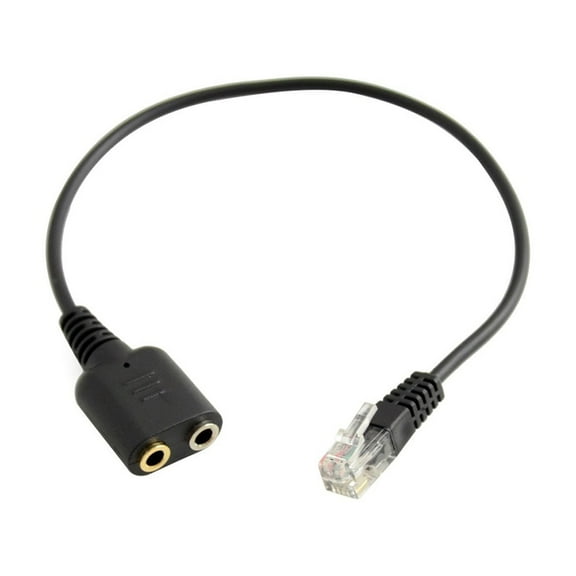 Amosfun Headset Adapter 3.5 Mm Black for Telephone Connection with Rj9 Modular Socket Compatible