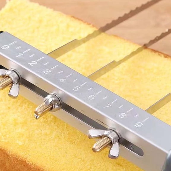 Amosfun Heavy Duty Plated Silver Cake Cutter with Anti Slip Handle for Even Cake Layering