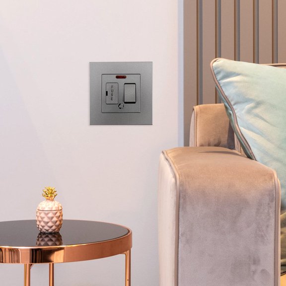 Amosfun Home Replacement Grey Fused Switch with Built in Fuse for Electrical Safety