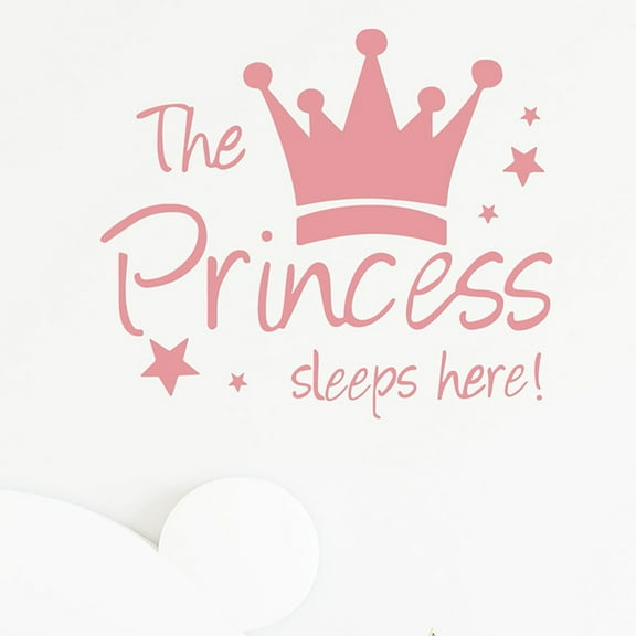 Amosfun Indoor Pink Crown Wall Sticker PVC Material Removable Self Adhesive Decor