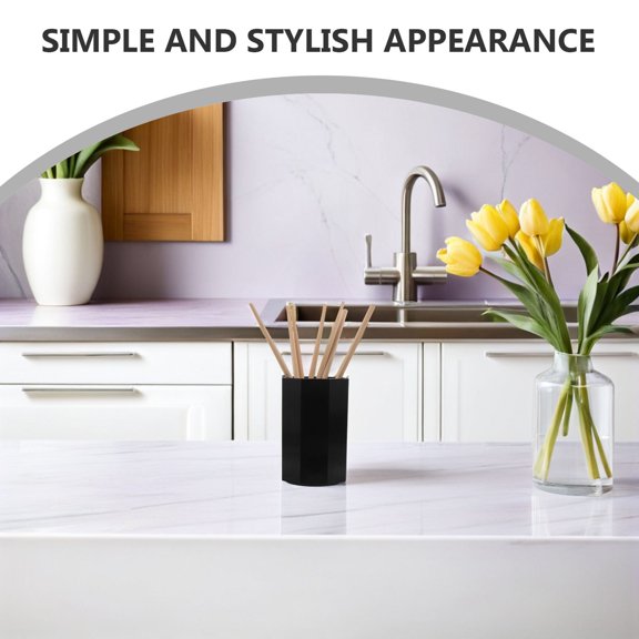 Amosfun Japanese Chopstick Rest Holder Plastic Ventilated Black Kitchen Utensil Organizer for Home Use