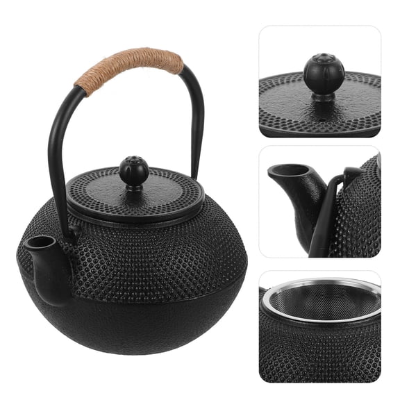 Amosfun Japanese Tetsubin Teapot Cast Iron Stovetop Safe Tea Kettle with Stainless Steel Infuser