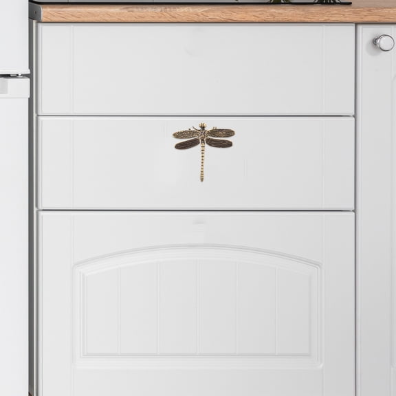 Amosfun Brass Dragonfly Cabinet Knobs Vintage Decorative Handles for Furniture and Drawers