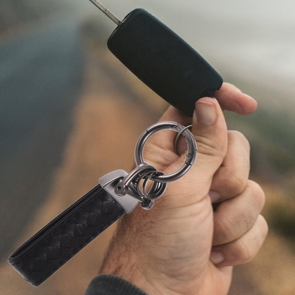 Amosfun Mens Keychain Black Zinc Alloy 1Pack